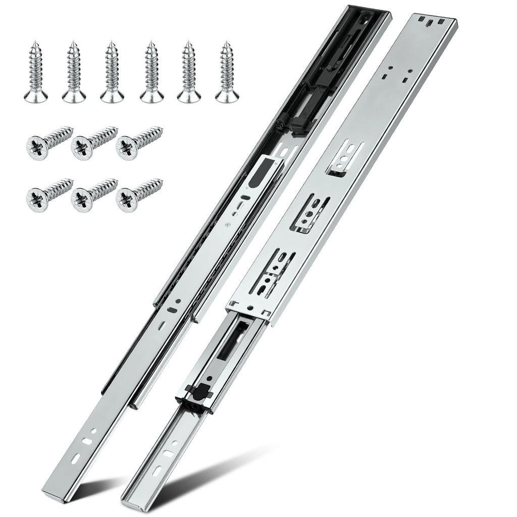 HBL’ 5 Pairs | Soft Close Drawer Slides 16 inch, Heavy Duty Cabinet Drawer Slides Replacement - Ball Bearing Full Extension, 200 LB Capacity, Made of Cold-Rolled Steel, Rust-Resistant & Long-Lasting.