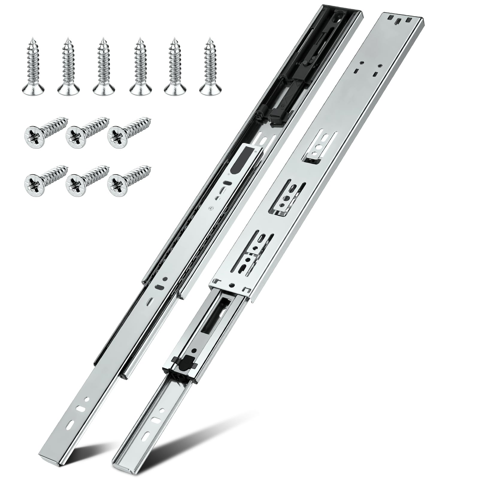 HBL’ 5 Pairs | Soft Close Drawer Slides 16 inch, Heavy Duty Cabinet Drawer Slides Replacement - Ball Bearing Full Extension, 200 LB Capacity, Made of Cold-Rolled Steel, Rust-Resistant & Long-Lasting.