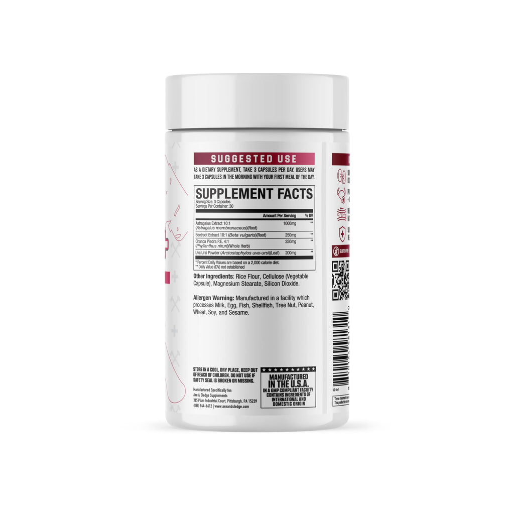 Axe & Sledge Kidney+, Kidney Health Support Supplement, 30 Servings