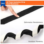 MAGZO Weather Stripping Door Seal 1 Inch W X 1/2 Inch T, Strong Adhesion and High Resilience Air Conditioner Foam Insulation for Cars, Total Length 13 Feet (6.5 ft x 2 Rolls)