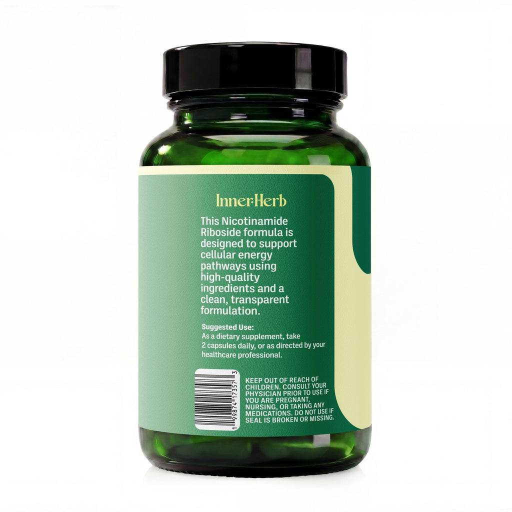 InnerHerb Nicotinamide Riboside (NR) 1000mg | Vitamin B3 Derivative | Single Ingredient | 60 Vegan Capsules | Unflavored | 2 Capsules Daily | 30-Day Supply