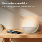 Sunrise Alarm Clock White Noise Machine: Natural Wake Up Light - Dimmable Clock with Bluetooth Speaker for Bedroom - 25 Sleep Sounds for Baby Adults Kids Putty