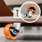 ASHGOOB 2" Plate Casters with Brake, 8 Pack PU Swivel Wheels
