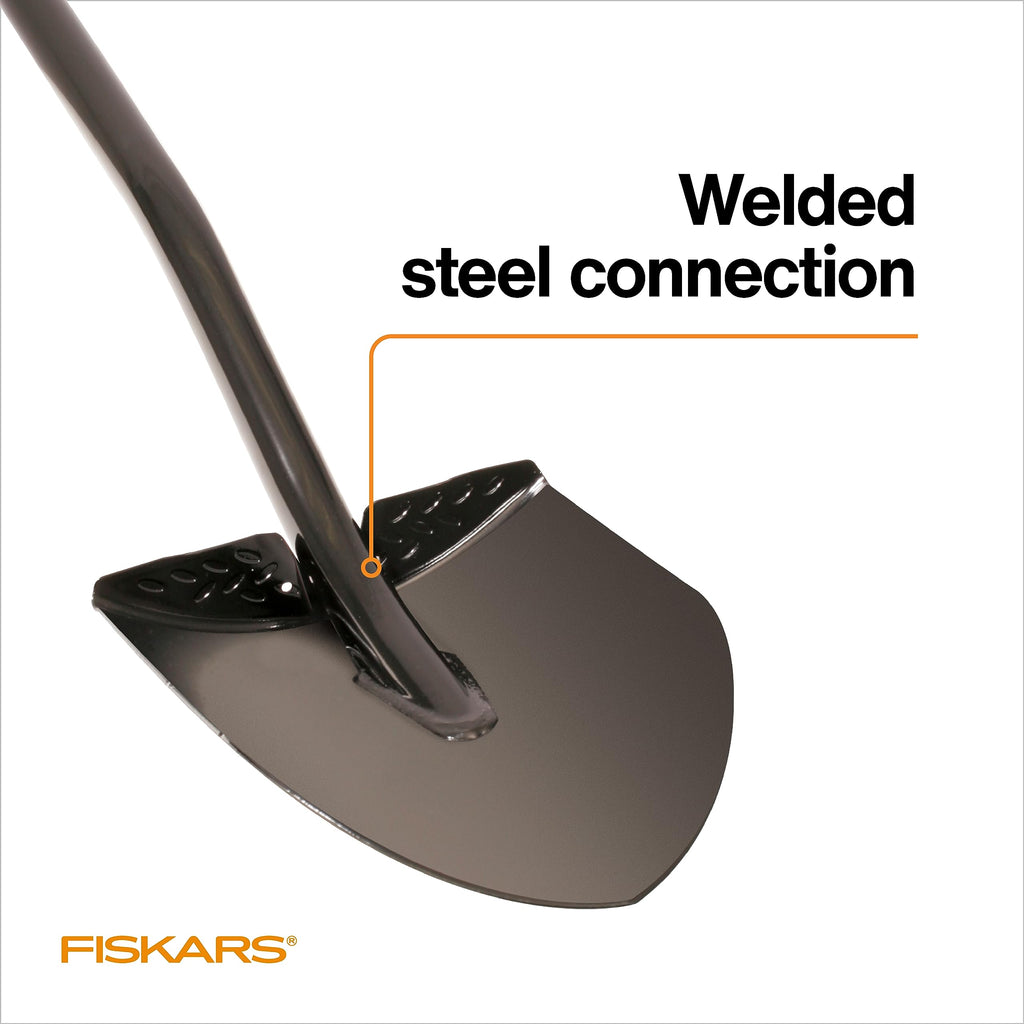 Fiskars 57" Garden Digging Shovel, Heavy Duty Steel Tool, Straight Handle