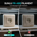 SUNLU FR-ABS 3D Filament 1.75mm 1KG, UL94 V0 Fireproof ABS Filament, Tough & Durable, Reusable Spool, for Electronics, Auto Parts & Tools, Warp-Free Printing, 1KG Spool(2.2lbs), Natural White