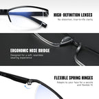 AIMISUV 6Pcs Reading Glasses Men,Spring Hinge Blue Light Blocking Readers,Anti Eyestrain Computer Magnifying Eyeglasses (4.0X)