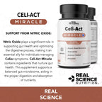Real Science Celi-Act – Natural Gut Health Supplements for Digestive Support & Regular Bowel Movements – with Vinitrox & GABA for Gut Support, Reduced Gas & Abdomen Comfort – Made in USA, 60 Caps