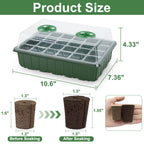 Upgrade Grow Sponges with Tray, 24 Pack Seed Starter Pods & Starter Plugs for Cuttings, Hydroponic Grow Sponges for Seed Starting, Plant Plugs for Herbs Vegetables Flowers, Easy Transplant Rooter Pods
