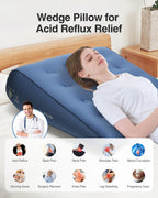 Luxtude Inflatable Wedge Pillow for Sleeping, Travel Wedge Pillow for Acid Reflux Relief, Sleep Apnea, Adjustable Bed Wedges Pillows for Back Pain Relief, Post-Surgery, Snoring and Leg Support