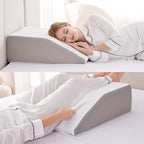 Ruqmuis Leg Elevation Pillow for After Surgery, 8inch Foam Leg Elevating Pillow for Swelling and Blood Circulation, Leg Wedge Pillow for Sleeping, Knee Pillow for Knee Hip Ankle Pain Relief, White