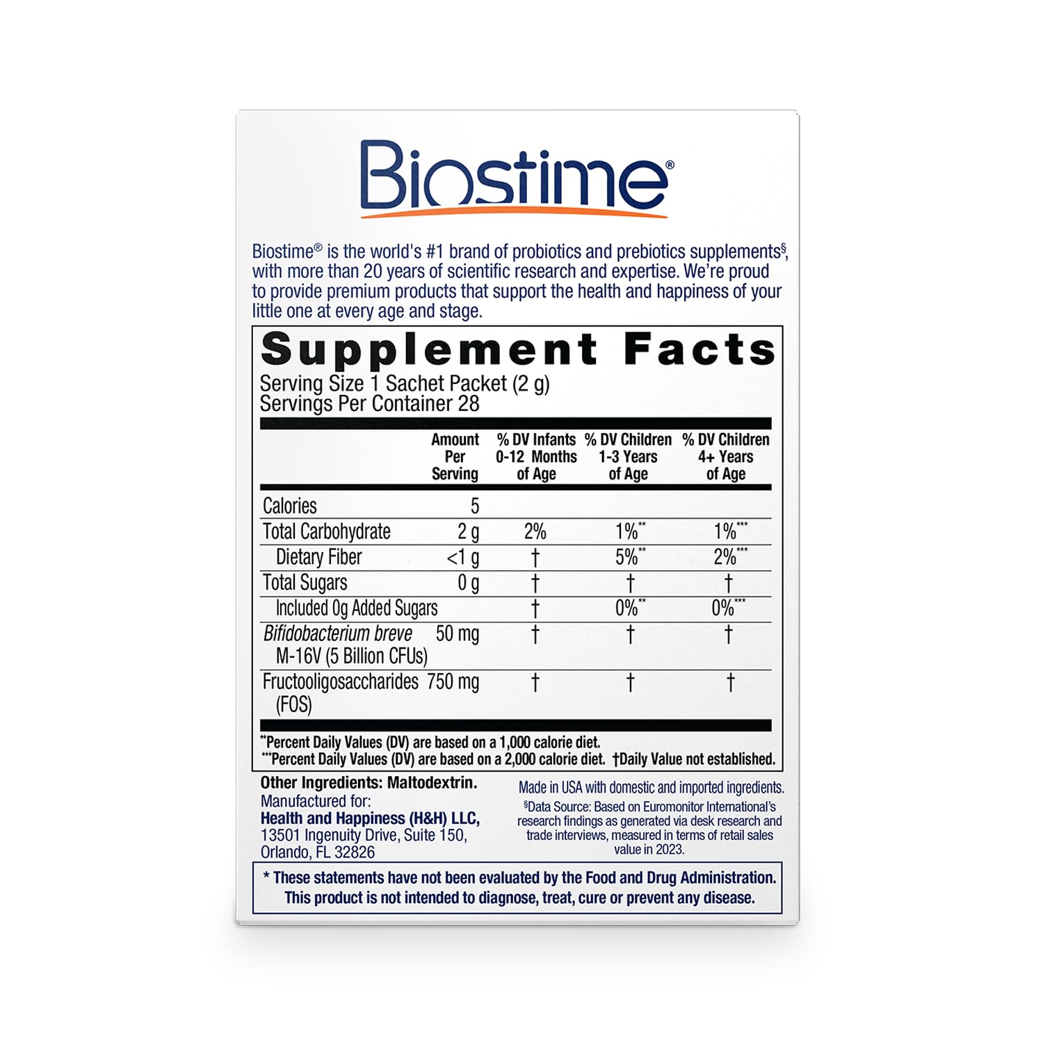 Biostime Baby & Kids Skin Defense | Helps Protect from Skin Inflammation † | 5 Billion CFUs | Gut Support | Clinically Tested Probiotics Strains | 28 Sachets