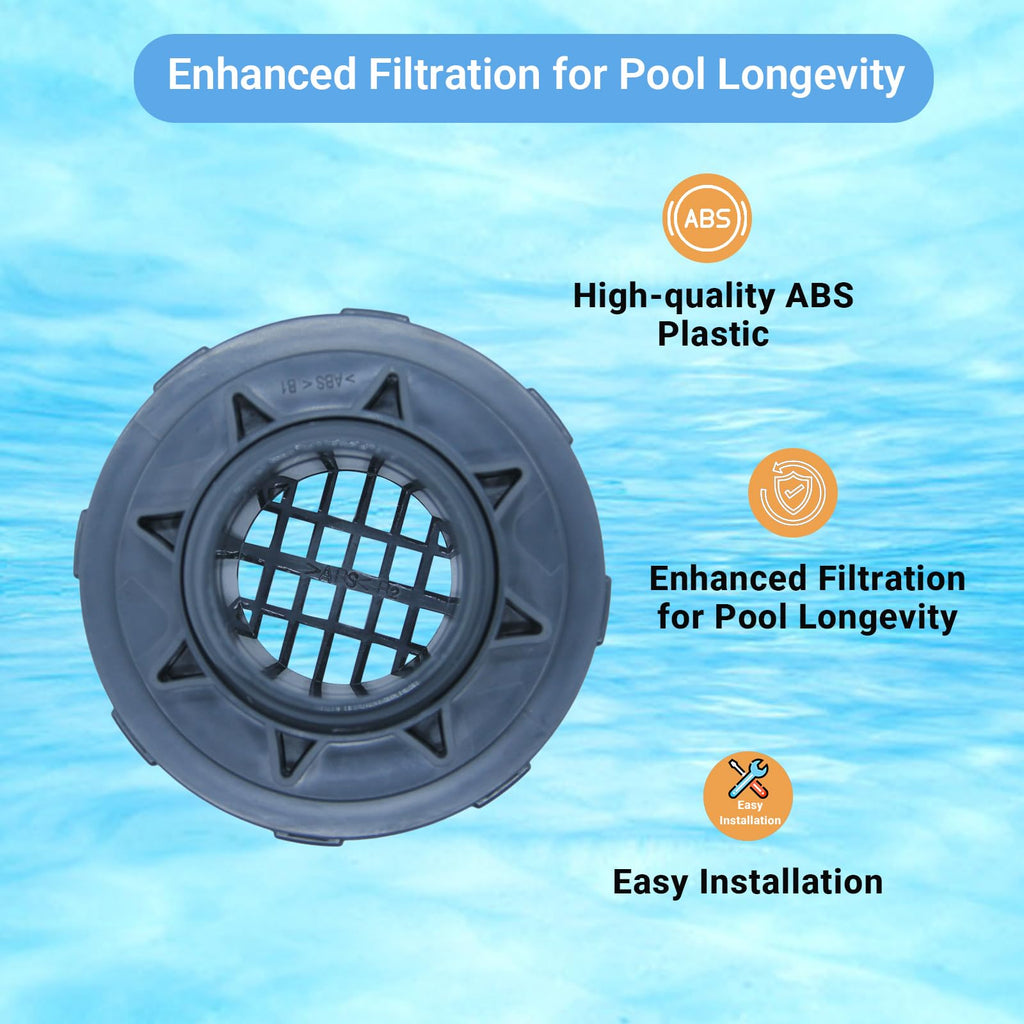 P6H1317 Pool Inlet Strainer Replacement Kit Compatible with Intex, Bestway, Coleman Above Ground Pools - Threaded Inlet Valve Filter Attachment for 1.5” (33mm) Pool Fittings