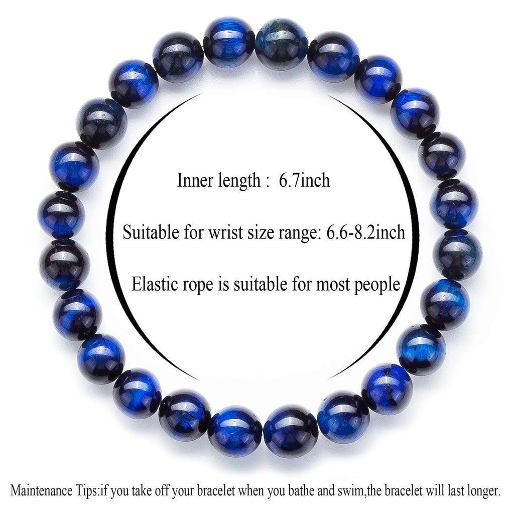 Hamoery Men Women 8mm Natural Stone Lava Rock Diffuser Bracelet