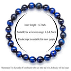 Hamoery Men Women 8mm Natural Stone Lava Rock Diffuser Bracelet