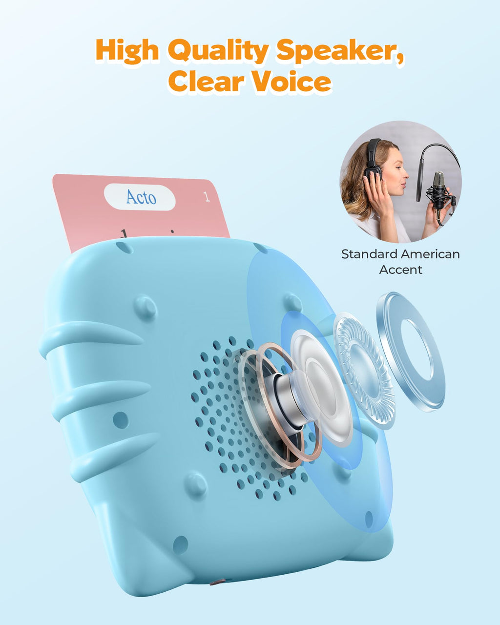 Bilingual Spanish and English Talking Flash Cards for 1-3, Airbition Pocket Speech Therapy Tools with 512 Words, Montessori Language Learning and Autism Aids, Children's Sensory Learning Kits