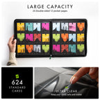 Vault X 12 XL Pocket Trading Card Zip Binder - 624 cards, Premium Exo-Tec Album Material, 26 Side-Loading Pages, Folder for Collectible Card Games, Sports, TCG (Green)