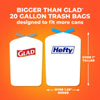 Hefty Ultra Strong 20 Gallon Trash Bags, XL Tall Kitchen Trash Bags 20 Gallon Size, Drawstring Closure, Continuous Odor Control, White, Lavender and Sweet Vanilla Scent, 80 Bags