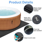 TIXANF 100x100 Inch Hot Tub Mat, Inflatable Hot Tub Mat, Large Washable Floor Protection Mat, Portable Spa Pool Accessories, Waterproof Non-Slip Underlining Absorbent Spa Pool Floor Base Protection