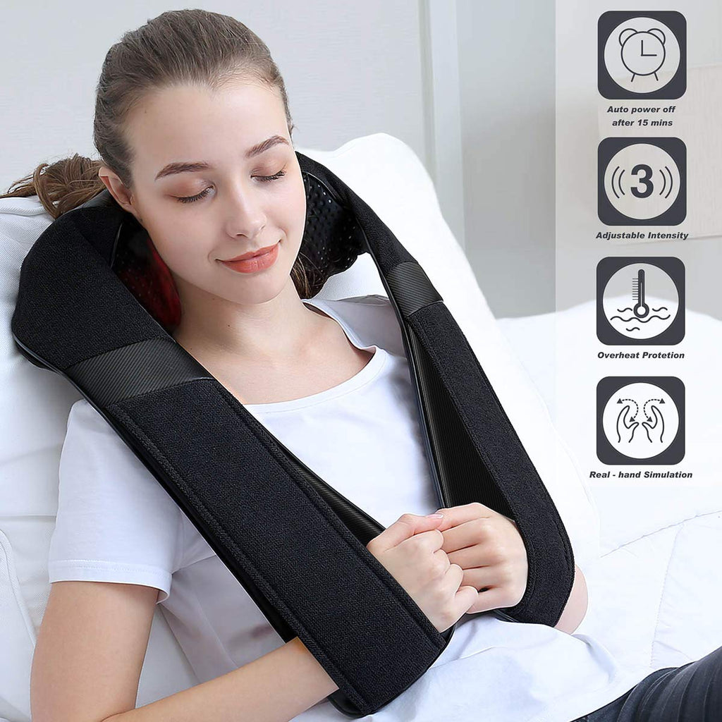Shiatsu Neck and Shoulder Back Massager with Heat ��� Electric Deep Tissue Kneading Massage Pillow for Pain Relief and Relaxation ��� Perfect Gifts for Mother���s Day, Father���s Day, Birthdays, and Christmas