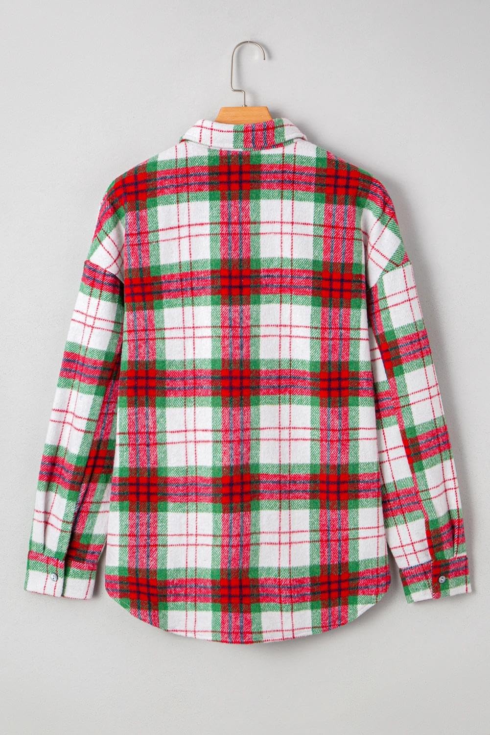 Deer Lady Plaid Flannel Shirts for Women Buffalo Plaid Shirts Oversized Long Sleeve Casual Button Down Blouse Top Christmas Plaid S