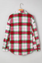 Deer Lady Plaid Flannel Shirts for Women Buffalo Plaid Shirts Oversized Long Sleeve Casual Button Down Blouse Top Christmas Plaid S