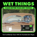 DUDE Wipes Herbal Relief Flushable Wipes - Extra-Large Adult Wet Wipes - 12 Pack (144 Count) - Infused with Soothing Witch Hazel, Geranium Essential Oils, Vitamin E, and Aloe - Septic and Sewer Safe