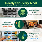 100 Pack (200-Piece)32 oz Meal Prep Containers,2-Compartment Reusable Food Storage Containers with Lids,Microwave Freezer Dishwasher Safe,Sturdy Leakproof&BPA Free Bento Box for To Go Take Out