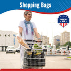 Fuxury 500 Count Plastic Grocery Shopping T-shirt Bags Black with Handles