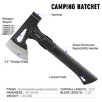 SULKADA Camping Hatchet, 10.5 Inch Survival Axe,Stainless-Steel Blade,Fiberglass Shock Reduction Handle with Anti-Slip Grip, for Chopping Wood,Gardening and Outdoor Survival,Gift for Dad Men