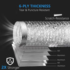 HOOMESUN Extra Thick Heavy Duty 4 inch 10FT Dryer Vent Hose, Flexible Insulated Duct Hose, (6-ply) Aluminum Foil HVAC Ducting Kit with 2 Clamps and 1 Tape