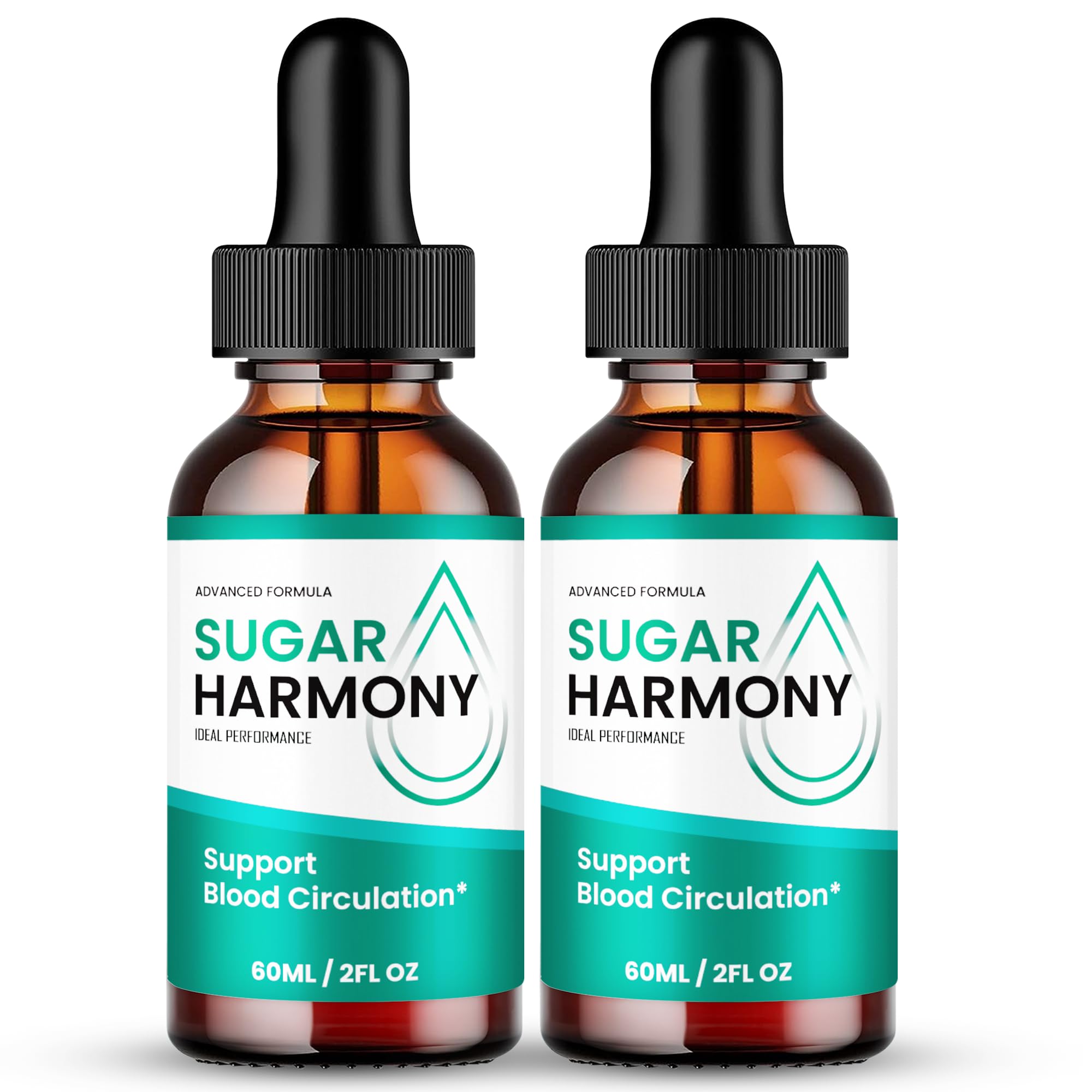 Sugar Harmony Drops, SugarHarmony Blood Formula Support Supplement Drops - Maximum Strength, All Natural Healthy Circulation, Stable Levels & Overall Health, Advanced Sugar Harmony Reviews (2 Pack)