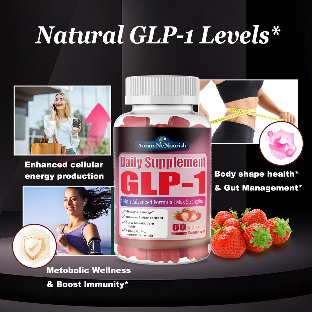 2 Pack GLP-1 Supplement for Women & Men, Sugar Free Gummies GLP 1 Probiotic Akkermansia Muciniphila w. Berberine Ceylon Cinnamon Fiber Support GLP1 Levels for Metabolism Digestive & Gut Health