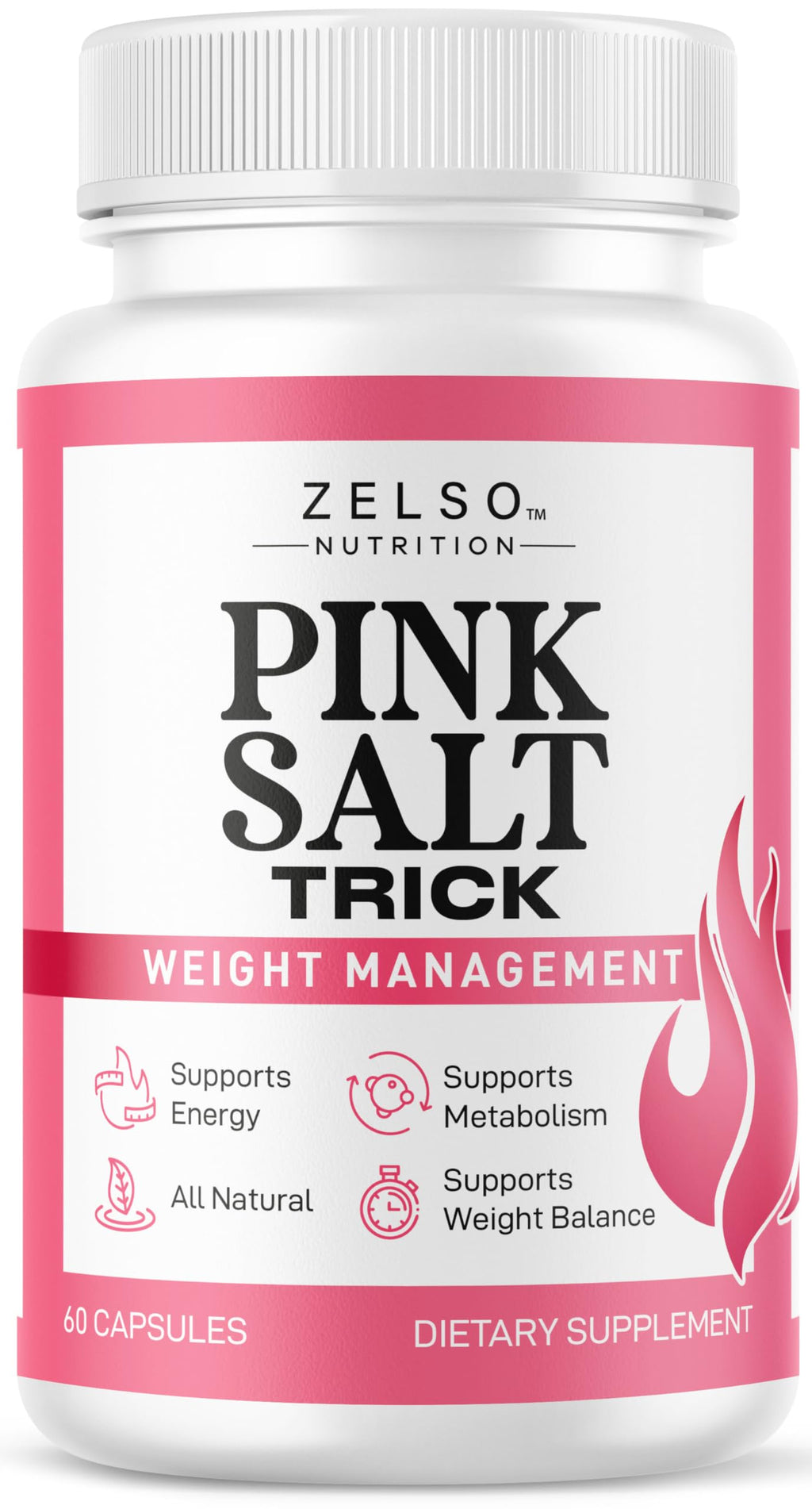 Pink Salt Trick Capsules - Original PinkSalt Trick Supplement for Weight, Energy & Metabolism - All Natural Advanced Support Formula Pills Reviews, 60 Capsules for 1 Month