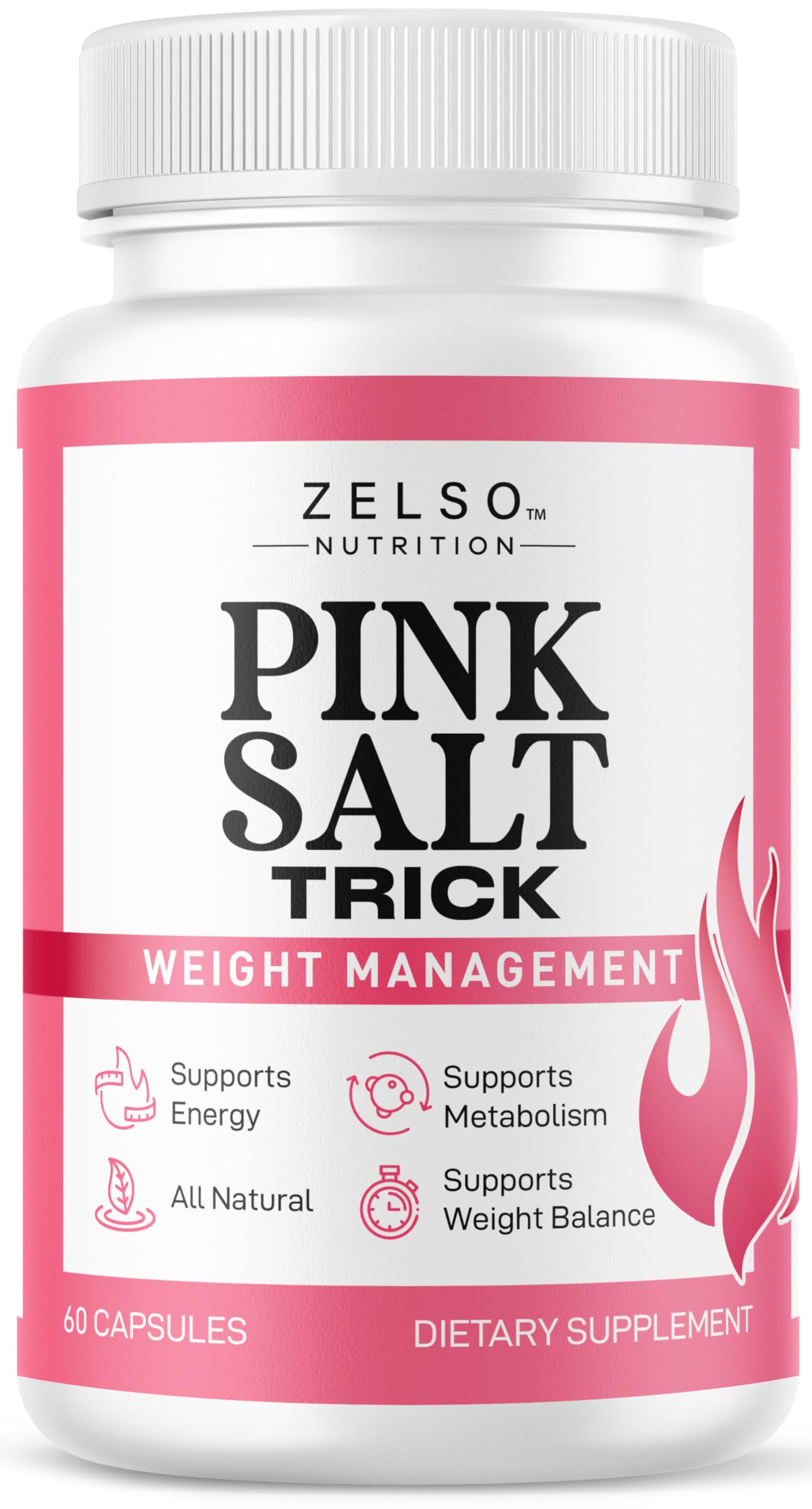 Pink Salt Trick Capsules - Original PinkSalt Trick Supplement for Weight, Energy & Metabolism - All Natural Advanced Support Formula Pills Reviews, 60 Capsules for 1 Month