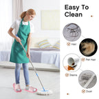 Jecery 2 Pairs Microfiber Cleaning Mop Slippers for Floor Cleaning House Mop Shoes Men and Women Washable Unisex Dusting Slippers Dirt Tool Supplies(Large,Gray, Pink)