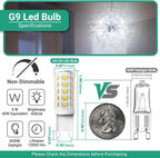 TJOY G9 LED Bulb 4W, 6000K Daylight 20 Pack, 40 Watt Eq, G9 Base, 120V