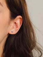 ChicSilver 925 Sterling Silver Ball Stud Earrings for Women, Hypoallergenic Silver Studs, Small Round Ball Earrings 5MM