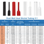 XHF UL Listed 1-1/4 Inch 10Ft 3:1 Waterproof Heat Shrink Tubing Roll Marine Grade Adhesive Lined Heat Shrink Tube, Insulation Sealing Oil-Proof Wear-Resistant Black