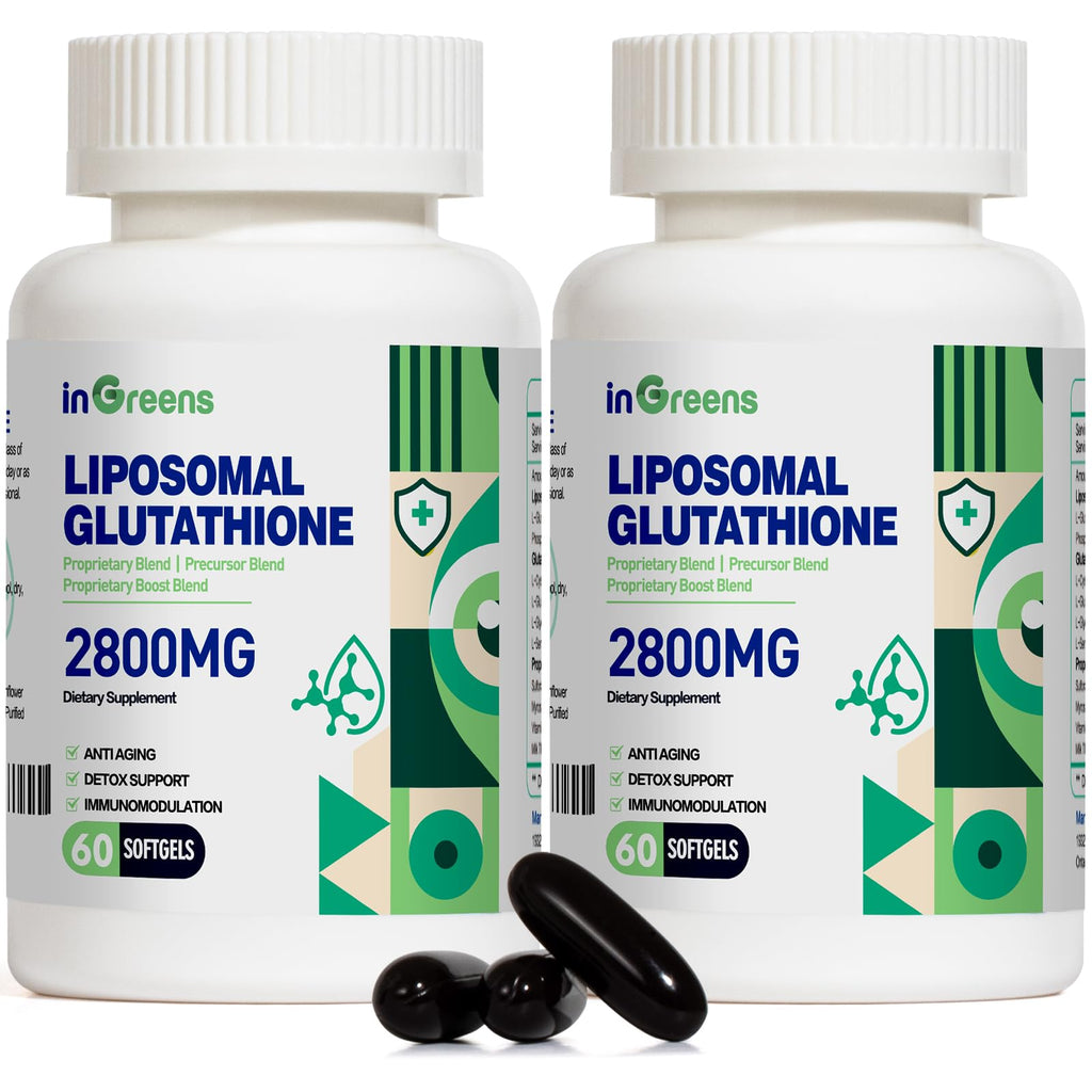 inGreens 2800 MG Liposomal Glutathione Supplement, Detoxifying & Immune, Aging Defense, Energy, Glutathione Unique Formulation Reduced