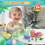 Qivatex Bath Bombs for Kids with Dinosaur Toys Inside, Natural Organic