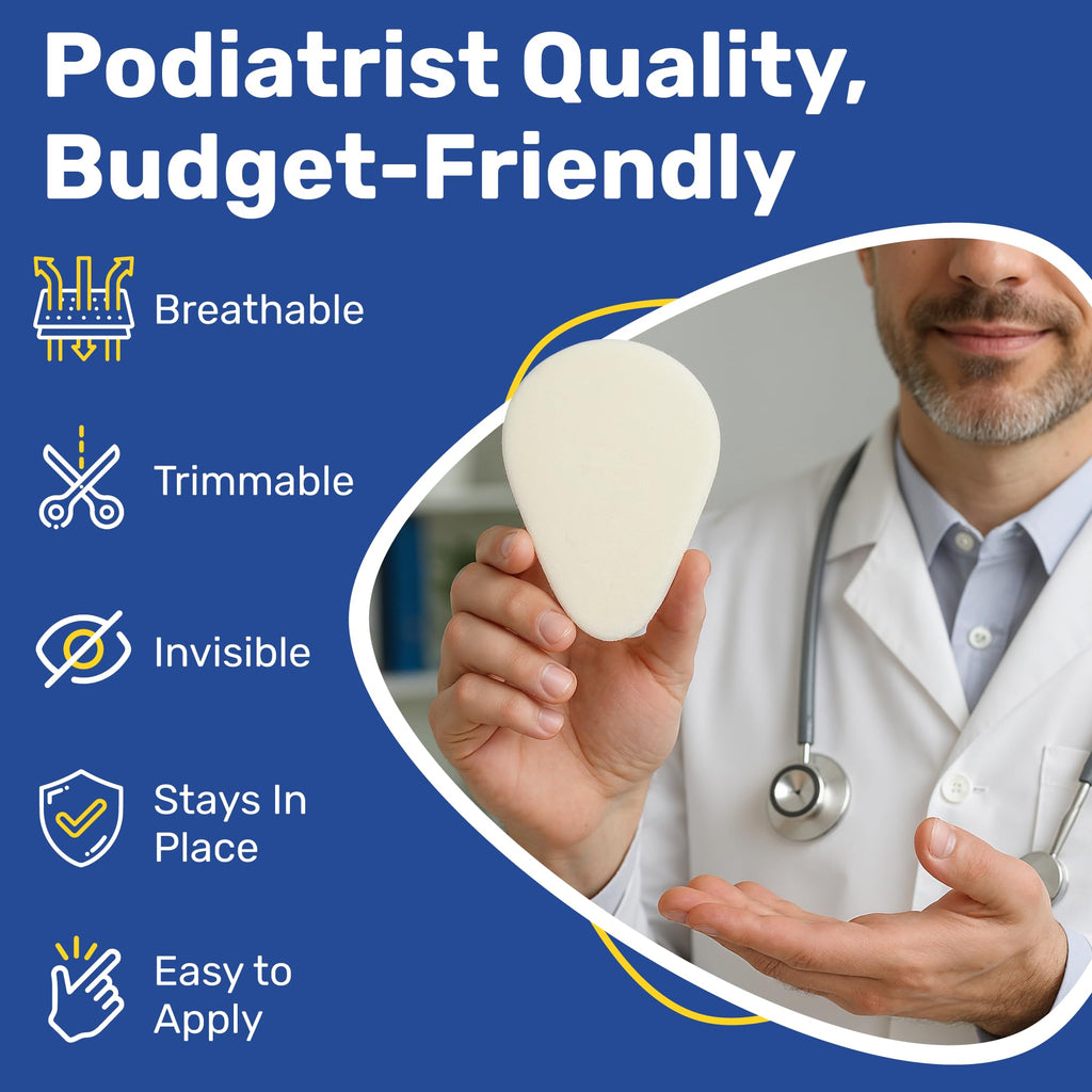 12-Pack Metatarsal Foot Pads for Pain Relief - 1/4” Thick, Ball of Foot Cushions for Women and Men, Forefoot and Sole Support, Metatarsalgia Mortons Neuroma. Metatarsal Pads Ball of Foot Cushions.