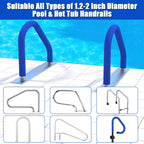 KETNET Pool Handrail Covers with Zippers for Inground Swimming Pools Hand Rail Cover, 4-10 ft Non Slip Cool Touch Heat Resistant, Blue, Anti-Slip Swim Pool Railing Ladder Handle Grip 6 Feet 1 Pack