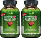 Irwin Naturals Quick Energy RED Liquid-Gel Multi – 72 Liquid Soft-Gels – Nitric Oxide + Energy Support - 2 Pack
