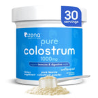 Zena Nutrition Bovine Colostrum Powder Supplement, 1000mg Pure Colostrum, Supports Immune and Digestive Health, Promotes Gut Health, Keto, Gluten Free, Fat Free, Grass Fed, Unflavored, 30 Servings