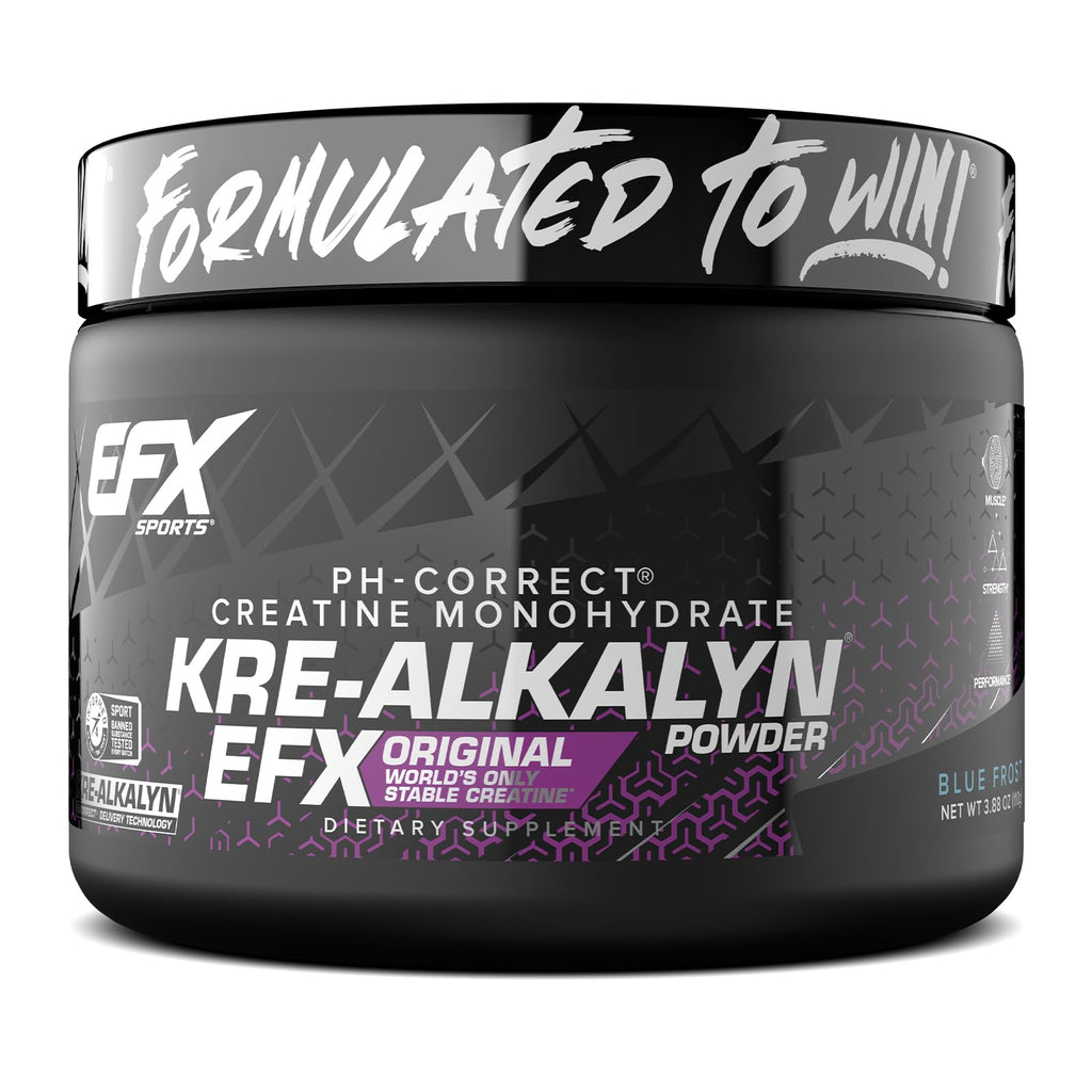 EFX Sports Kre-Alkalyn EFX Powder | pH Correct Creatine Monohydrate Powder Supplement | Strength, Muscle Growth & Performance | 55 Servings (Blue Frost)