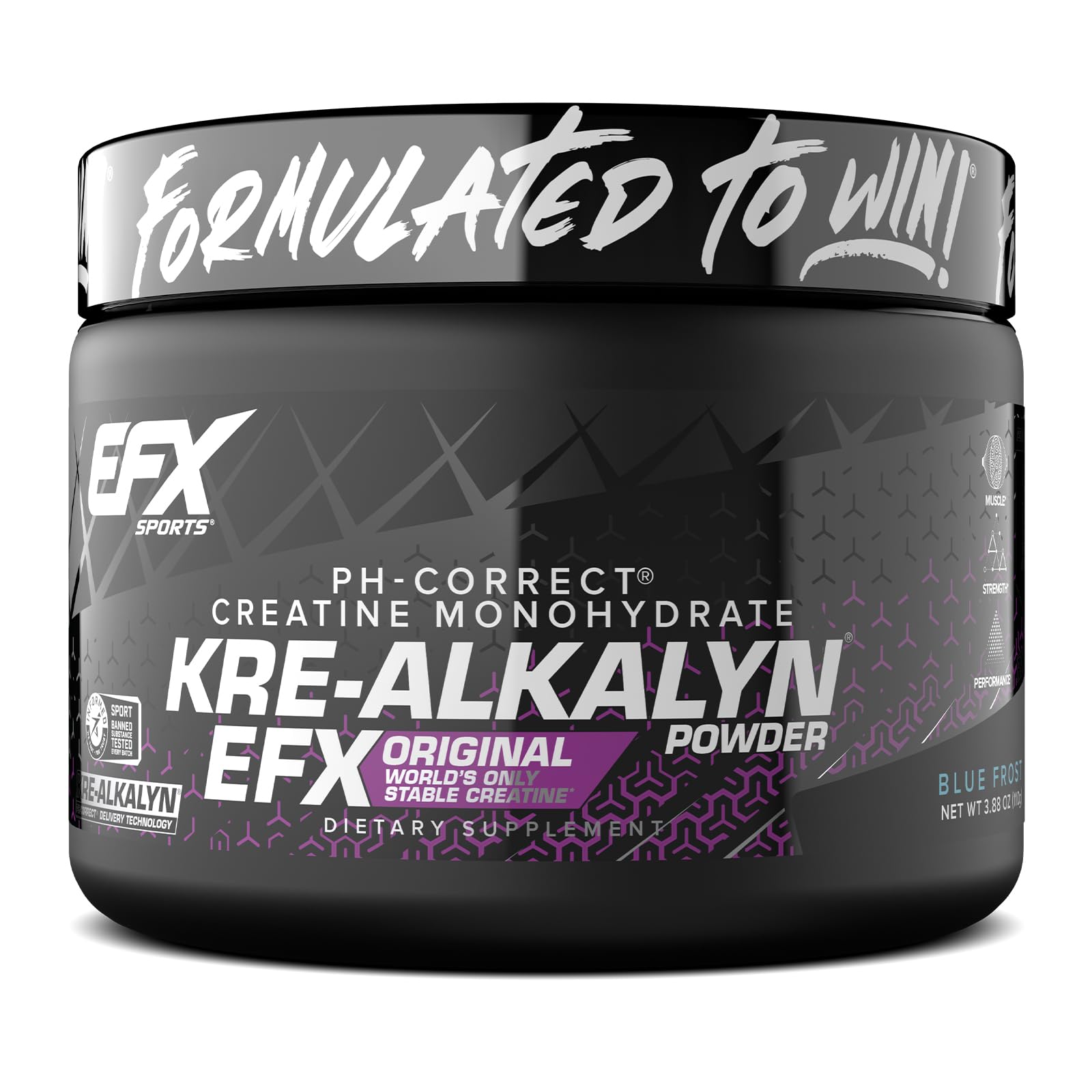EFX Sports Kre-Alkalyn EFX Powder | pH Correct Creatine Monohydrate Powder Supplement | Strength, Muscle Growth & Performance | 55 Servings (Blue Frost)