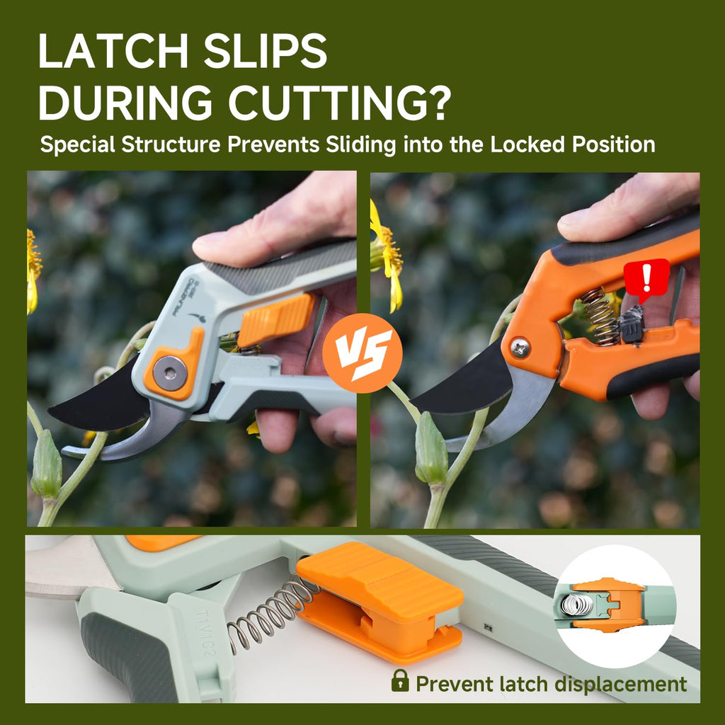 PrunePro® 8.2" Pruning Shears Ultra Sharp Lightweight Bypass Plant Clippers