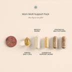 Perelel Mom Multi Support Pack, Postnatal Vitamins for Women with Omega 3 Dha, Iron, Collagen, & Vitamin B12 to Support Postpartum Health, Soy & Gluten Free, Non GMO, 30 Daily Pill Packs