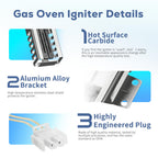 Upgraded DG94-00520A Gas Range Oven Igniter Fit for Sam-sung NX58H5600SS Nx58h9500WS Replacement for G-E Whirl-pool Hot-point 2692271 AP5577941 WB13K21 Norton 501a W10918546 Range Oven by BOGDA