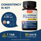 Nuism Hydrogen Water Tablets with Magnesium,Hydrogen Tablets for Drinking Water,Antioxidant and Cellular Health Support, H2 Molecular Tabs,90 Tablets